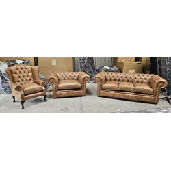 Chesterfield Fibre Fillid Cracked Tan